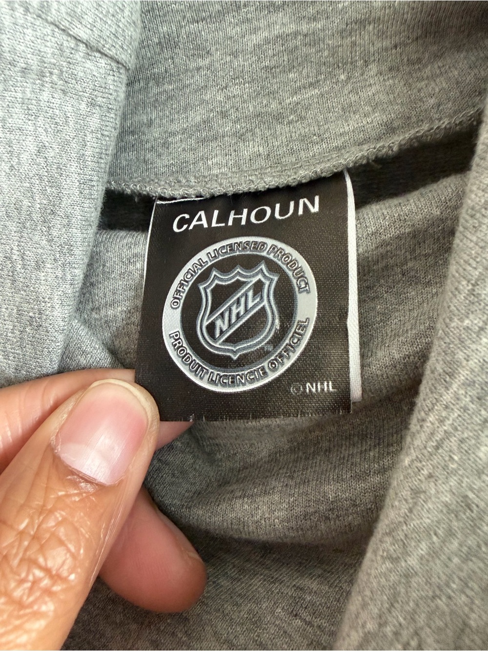NHL Women’s Asymmetrical Grey Hooded Dress with Navy Canadiens Logo - Picture 4 of 7